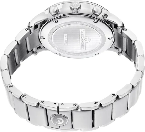 Vista 2 de Alexander Statesman Chieftain - Reloj de pulsera para hombre con cronógrafo multifunción de acero inoxidable con esfera negra A101B-02