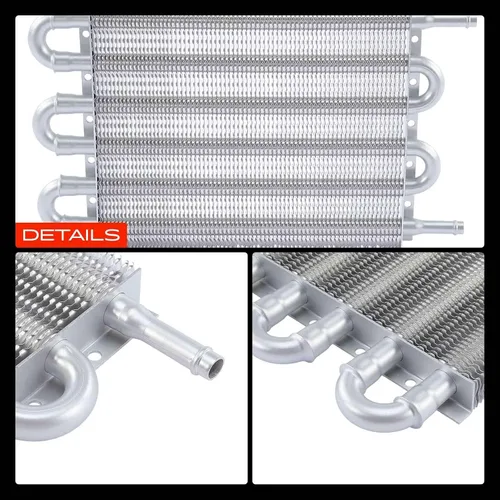 Vista 9 de A-Premium Enfriador de aceite de transmisión, tubo y aleta universales de aluminio de 6 pasos, remolque de hasta 2,500 libras, kit de enfriador