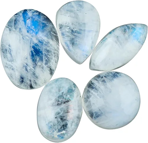 Vista 13 de 5pcs, Bulk Natural Gemstone Cabochon, Polished Flatback Stone, Wholesale Loose Cabs Supply, DIY Jewelry Making, Chakra Healing Crystal, Birthstone