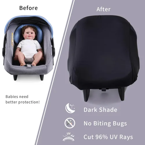 Vista 3 de Funda de asiento de coche para bebé, cubierta de sol para asiento de automóvil, cubierta de toldo para asiento de automóvil, protección fuerte