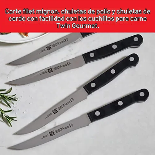 Vista 2 de Zwilling Juego de 4 cuchillos para carne Twin Gourmet, cuchillas