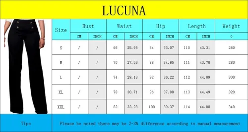 Vista 7 de Lucuna Pantalones largos elásticos de cintura alta para mujer corte holgado para trabajo de oficina con cinturón