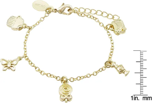 Vista 2 de Pulsera de abalorios para niña con acabado dorado