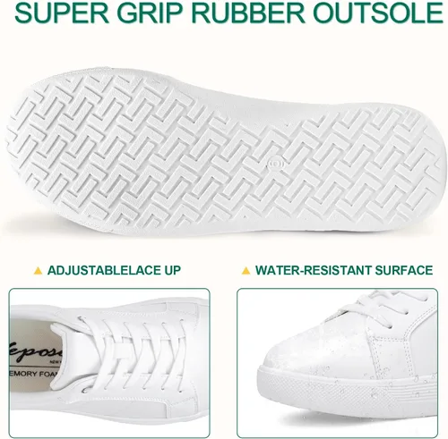 Vista 5 de Vepose Blanco Casual Zapatillas de deporte para mujer Moda Cómodo Slip On Low Top 8013 Zapatos