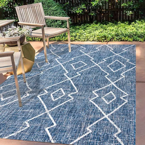 Vista 10 de Eyely BMS128A-28 - Alfombra tribal de Papá Noel Mónica Carwa con diseño de enrejado de diamantes para interiores y exteriores, estilo bohemio