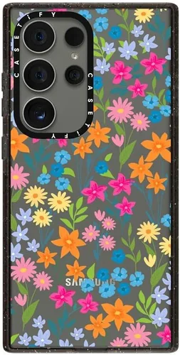 Vista 120 de CASETiFY Funda de impacto para Galaxy S22+ - Adhesivo Aries Moross, color negro transparente
