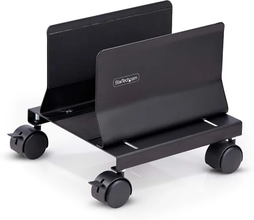 Vista 8 de StarTech - Carrito de torre para computadora, carga máxima de 46.3 libras, TAA (CPUMOBILESTND) Carrito de CPU móvil rodante sobre ruedas, soporte