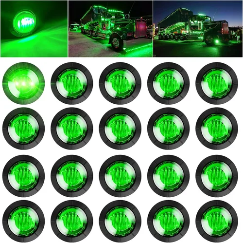 Vista 8 de PSEQT Luces LED de marcador de remolque de 3/4 pulgadas, indicadores de espacio lateral, luz trasera, impermeable, para remolque, camión, autobús