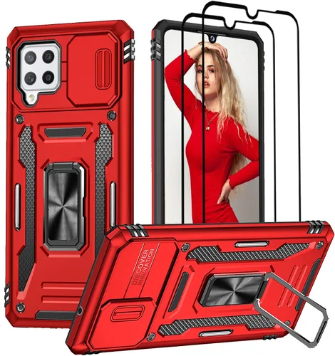 Vista 9 de Jeylly Funda para Samsung Galaxy A42 5G con protector de pantalla de vidrio templado, resistente a los golpes, a prueba de caídas, duradera