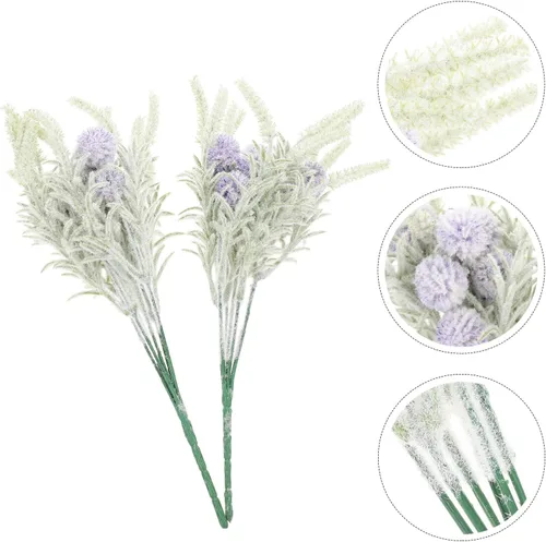 Vista 2 de DECHOUS Plantas artificiales, 2 unidades, flores artificiales de diente de león, hierba de pampa, cola de conejo, decoración de hierba sintética