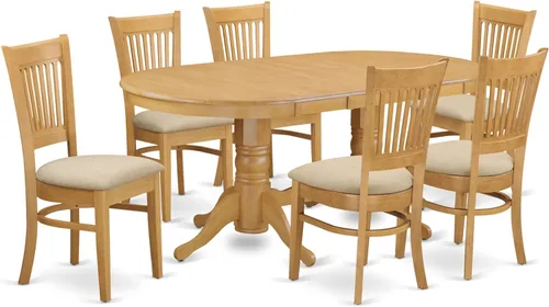 Vista 16 de East West Furniture VANC5-ESP-C - Juego de mesa de comedor de 5 piezas para 4 personas, incluye una mesa de cocina ovalada con hojas de mariposa y 4