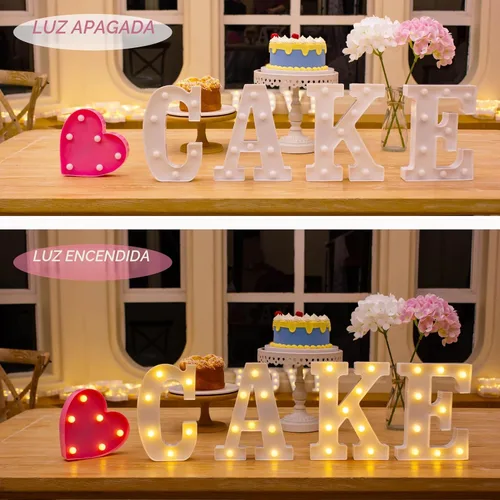 Vista 3 de Letras de luz LED, letras decorativas blancas cálidas de la carpa Luz cálida-H