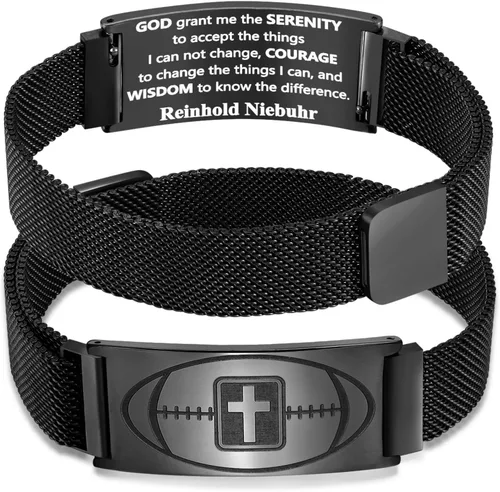 Vista 44 de Regalos de graduación, pulsera de fútbol, fútbol, baloncesto, béisbol, regalos de pulsera, pulseras de cruz de fe para hombres, bautismo, primera