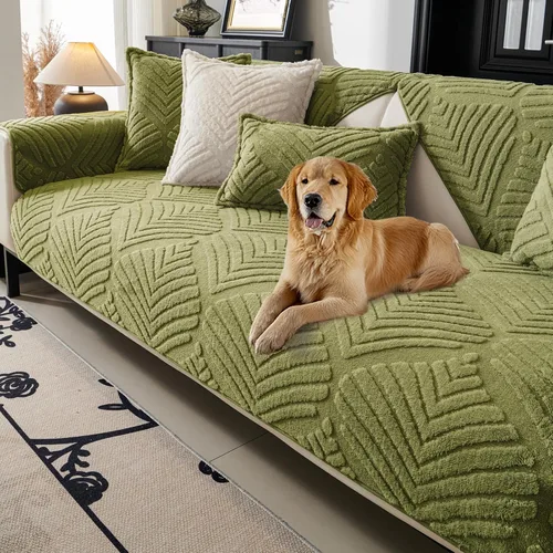 Vista 14 de Funda de sofá modular de felpa, suave y antideslizante, divertidas fundas de sofá para mascotas para sofá (reclinable y reposabrazos), protector