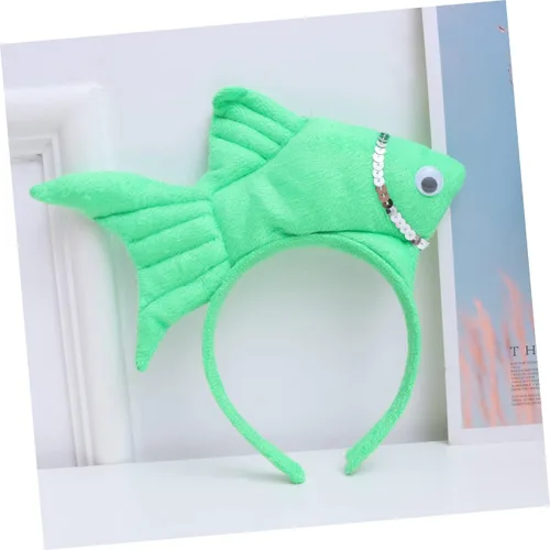 Vista 7 de Homoyoyo Conjunto de pesebre de animales para niños, diademas azules para mujeres, aro de pelo de pez, disfraz de animal