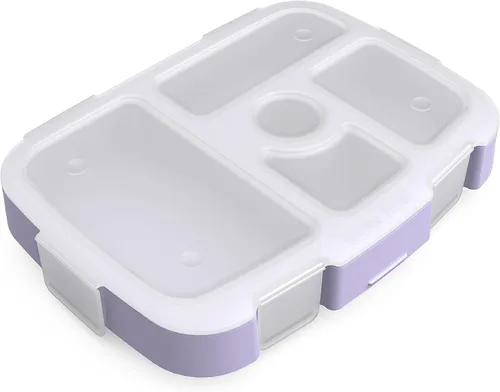 Vista 30 de Bentgo® Kids Prints Bandeja con Cubierta Transparente - Reutilizable, Sin BPA, Recipiente de Preparación de Comidas de 5 Compartimentos con Control