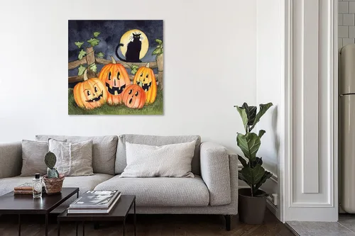 Vista 5 de Jaxson Rea "Haunting Halloween Night I No Border Gallery Wrapped Canvas by Kathleen Parr McKenna, 12" x 12