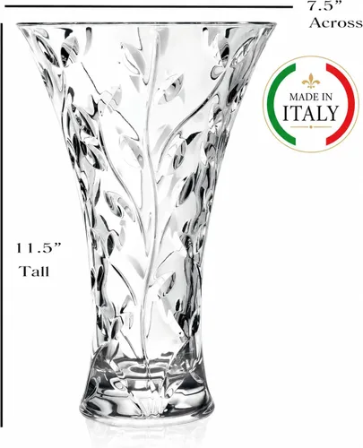 Vista 2 de Lorren Home Trends Jarrón de cristal Laurus 11" - Hecho en Italia