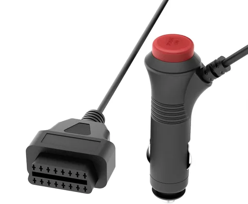 Vista 2 de Encendedor con botón de interruptor a OBD2 16Pin conector hembra ECU Cable 12V DC Fuente de alimentación (1M/3.3ft) Cambiar encendedor