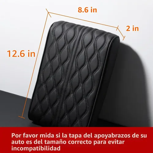 Vista 5 de Cubierta Elevadora para Consola Central de Automóvil, Almohadillas Elevadoras de Espuma Viscoelástica de Cuero para Reposabrazos de Automóvil