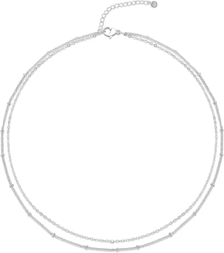 Vista 19 de CHESKY Collar con dije de satélite de moda para mujer, chapado en oro de 14 quilates/chapado en plata, gargantilla delicada, collares de cuentas