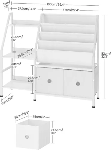 Vista 2 de CHOEZON Estantería infantil de 39.4 pulgadas, estante para libros para habitación de niños, estantería con estante de almacenamiento de juguetes