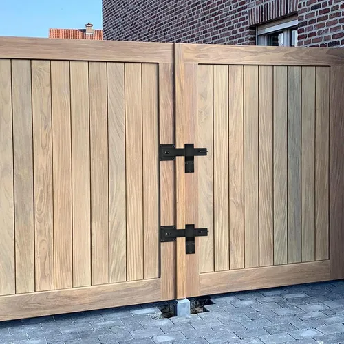 Vista 5 de Pestillo de puerta de valla abatible de granja de 6 pulgadas, 4 piezas de cerradura de puerta de granero resistente, cerradura de puerta rústica