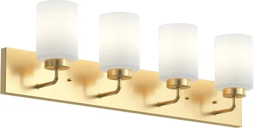 Vista 41 de Progress Lighting Merry Collection - Lámpara de tocador de baño de transición de cristal grabado en níquel cepillado (1 luz)