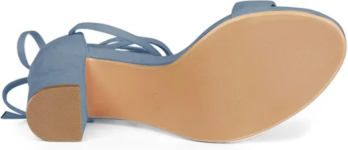 Vista 5 de Allegra K - Sandalias de tacón alto con cordones para mujer