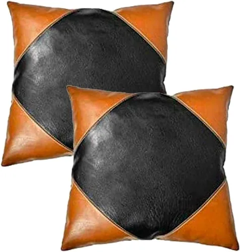 Vista 108 de Funda de almohada de cuero de cordero 100% cuero de cordero – Funda de cojín para sofá – Fundas decorativas para sala de estar y dormitorio, cuero