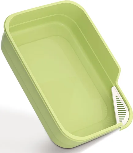 Vista 8 de Vealind Caja de arena extra grande para gatos de alta cara y baja entrada para gatos mayores y grandes, 23.6 x 15.7 x 5.9 pulgadas, XL de respaldo