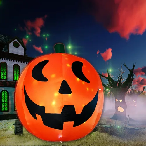 Vista 2 de AJY Luces LED integradas de calabaza gigante inflable de Halloween de 10