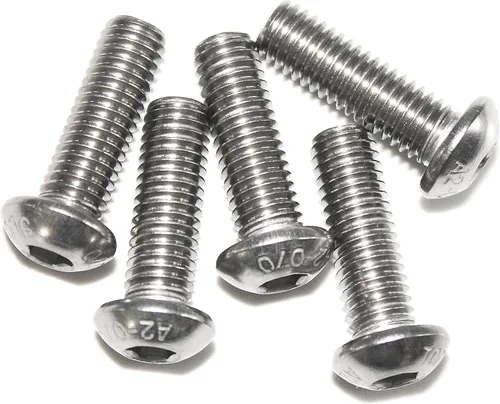 Vista 17 de 100 piezas M4-0.70 x 6 mm Tornillos de cabeza de botón con casquillo hexagonal, acero inoxidable 18-8, llave hexagonal Allen, ISO 7380