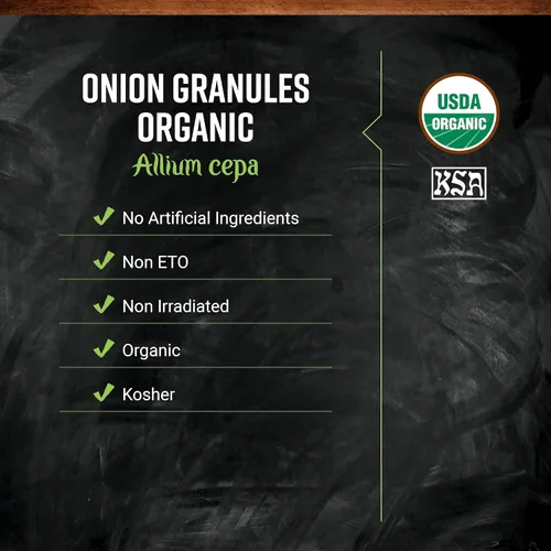 Vista 2 de Frontier Co-op Gránulos de cebolla blanca orgánica de 1 libra – Polvo de cebolla granulada, bolsa a granel de 16 oz – Para suministro de restaurante