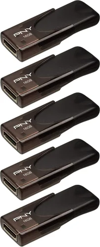 Vista 4 de PNY, modelo Attaché 4 - Unidad de memoria flash USB 2.0 de 16 GB, Negro