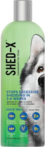 Vista 10 de Suplemento líquido Shed-X para perros, 8oz – 100% natural – Ayuda a reducir la muda de pelo en perros, aceite de pescado para perros que apoya