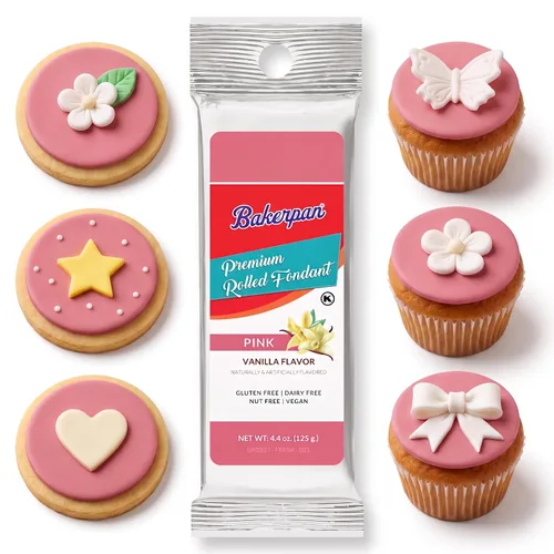 Vista 7 de Bakerpan Fondant negro enrollado prémium para decoración de pasteles, sabor a vainilla, 4.4 onzas (fabricado en Estados Unidos)