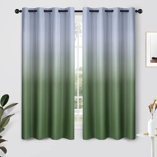 Vista 81 de SimpleHome Cortinas degradadas degradadas para oscurecer la habitación de 36 pulgadas de largo para dormitorio, con ojales y bloqueo de luz Negro