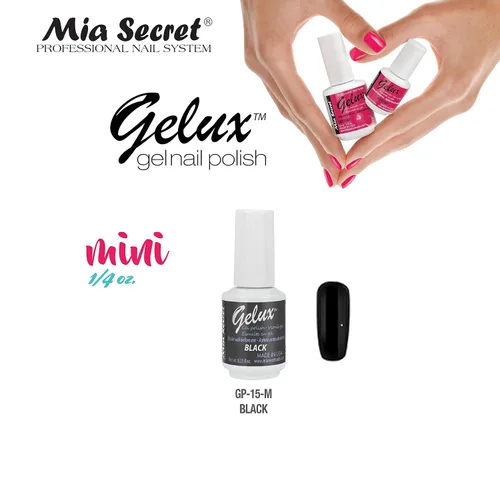Vista 2 de Mia Secret Gelux - Esmalte de uñas MINI de gel UV de 1/4 oz (negro)