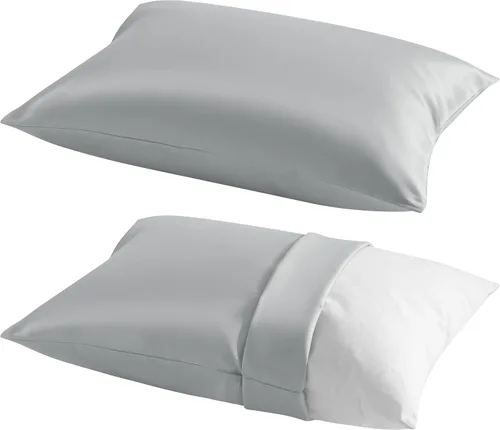 Vista 16 de NTBAY Paquete de 2 almohadas con fundas de almohada de algodón egipcio, relleno alternativo de algodón suave de 13 x 18 pulgadas, almohadas sobre