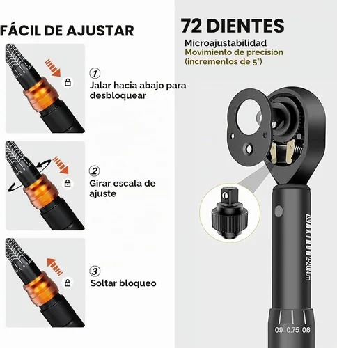 Vista 5 de Juego de llaves dinamométricas para bicicleta, 2-20 Nm