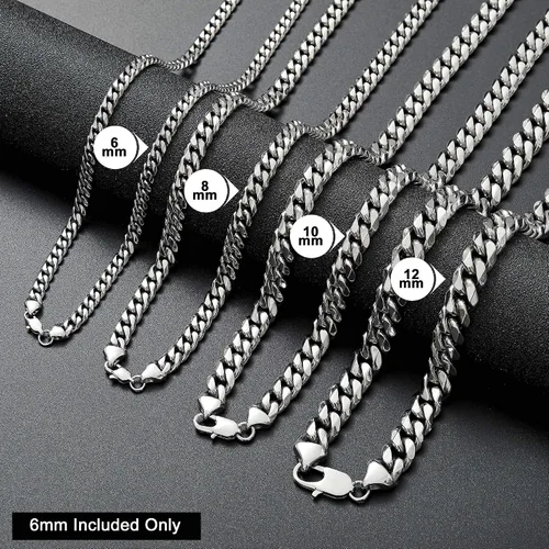 Vista 3 de BLICHAIN - Collar o pulsera de eslabones cubanos con cierre de langosta para hombres y niños de 1564 516 2564 1532 3564 y 4564 pulgadas cadenas