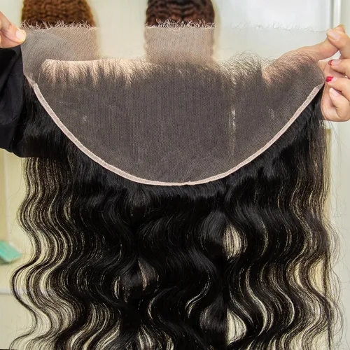 Vista 24 de KRN 5x5 HD Cierre de encaje, 0.1mm Ultra-delgado Invisible Cierre de encaje HD Pequeño Nudo Único Pre-arrancado con Cabello de Bebé 12A Grado