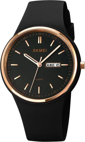 Vista 8 de Gosasa Casual estilo simple correa de silicona mujeres hombres deportes relojes 30M impermeable