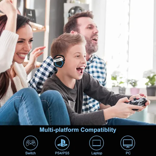 Vista 6 de Auriculares inalámbricos para juegos para PS5, PS4, PC, Nintendo Switch, computadora con micrófono, Playstion 5, Switch Auriculares inalámbricos