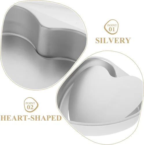 Vista 8 de Kichvoe Molde de aluminio antiadherente con forma de corazón de 8 pulgadas con parte inferior extraíble para San Valentín, cumpleaños, hornear