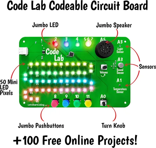 Vista 12 de Mini complemento Code Lab: arco iris LED programable de 15 píxeles. Codificación C ++ para niños de 8 a 12 años y adolescentes. Los niños y niñas