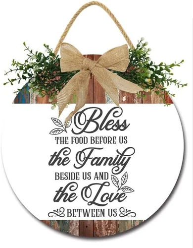 Vista 11 de Bless This Kitchen Signs for Farmhouse Home Rustic Hanging Wood Kitchen Wall Decor For Dining Room Pantry D4