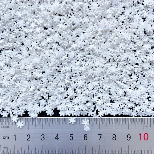 Vista 2 de EHOPE - Rodajas de arcilla de polímero blancas con forma de copo de nieve para decoración de uñas, manualidades DIY, pasteles, fundas para teléfono