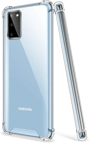 Vista 8 de Funda para Samsung Galaxy S20 - Funda protectora delgada transparente con parachoques de TPU reforzado, a prueba de golpes, color azul y rosa